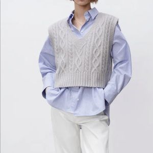 NWOT Zara Cable Knit Vest